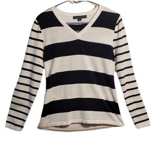 NEW Womens Tommy Hilfiger Medium Knit Sweater Dark Blue and White Striped